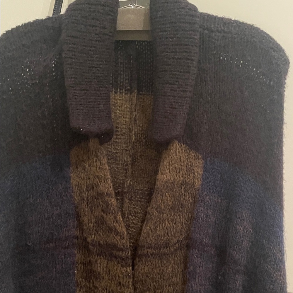 Dries Van Noten Black, Blue and Brown Long Cardigan - Picture 3 of 15